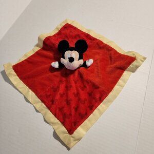 Disney Baby Mickey Mouse plush lovey security blanket crinkle ears red